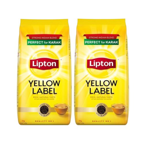 Lipton Yellow Label Classic Loose Black Tea - 2x5kg packs of rich and aromatic loose black tea, perfect for daily brewing and strong tea flavor.