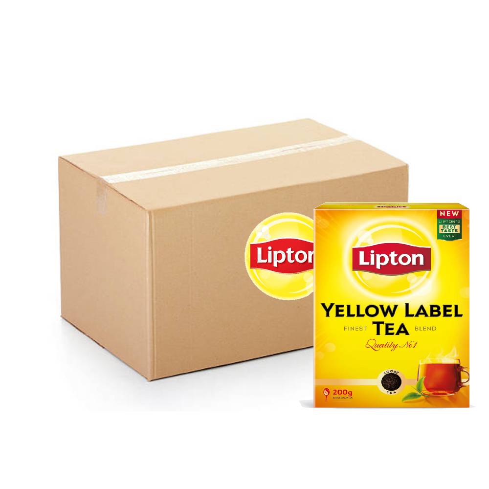 Lipton Yellow Label Loose Tea – 48x200g packs of rich, classic loose black tea for flavorful brewing.