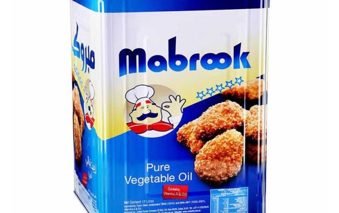 Mabrook Vegetable Cooking Oil Tin – 17Ltr packaging ideal for bulk cooking needs, high-quality and versatile oil for all types of cuisines.