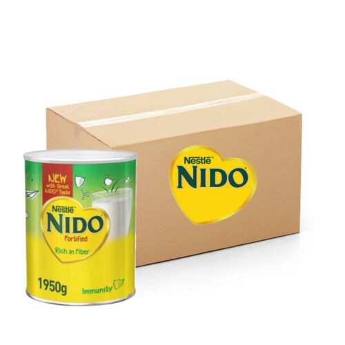 Nestle Nido Fortified Milk Powder Tin 6x1950g – Nutritious Full Cream Milk Powder with Vitamins and Minerals, Ideal for Growing Children and Family Nutrition, Large Tin Pack