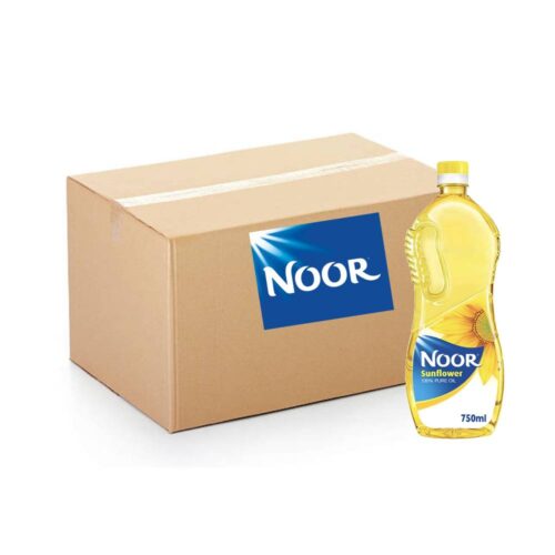 Noor Sunflower Oil 12x750ml bottles pack for cooking and frying.
