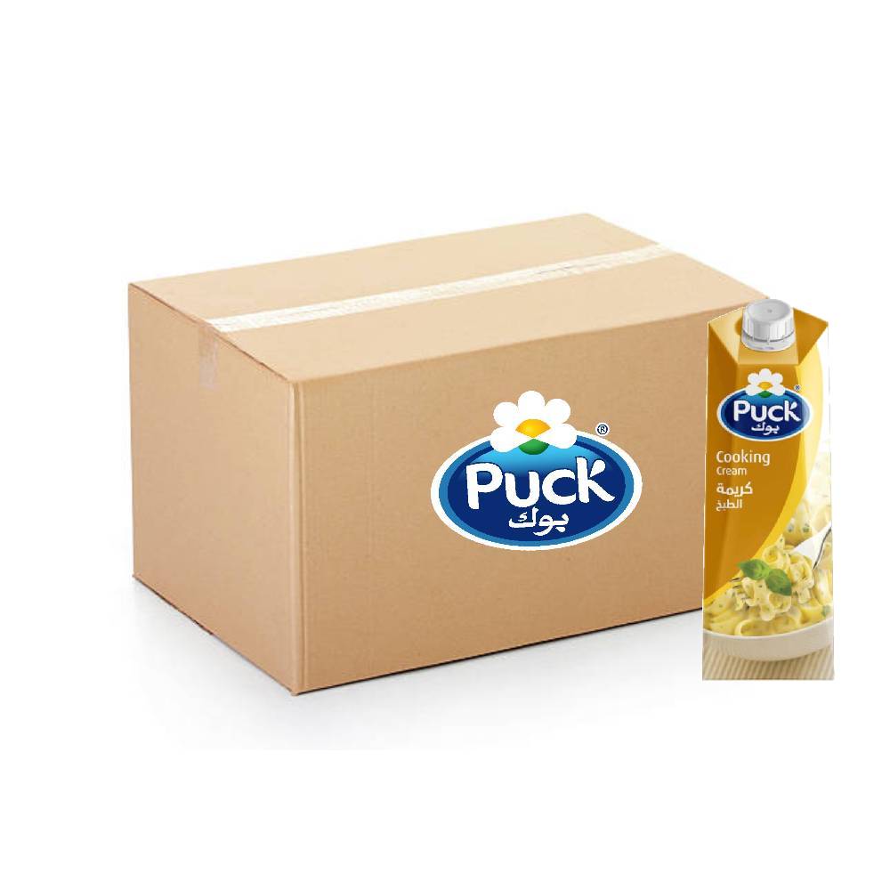 Puck Cooking Cream 10x1ltr pack – rich and creamy cooking cream ideal for sauces, soups, and recipes.