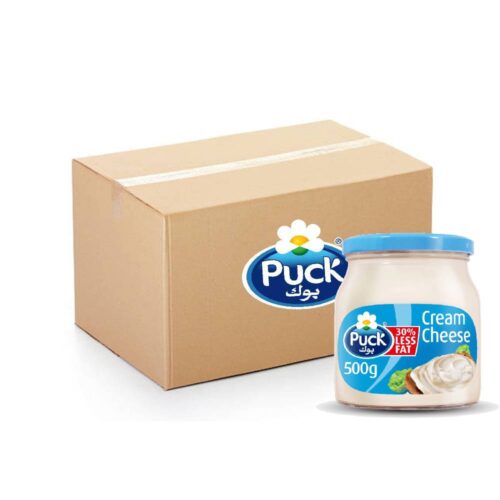 Puck Cream Cheese Low Fat Spread Jar 6x500g – smooth, low-fat cream cheese spread in convenient jars for healthy snacking and cooking.