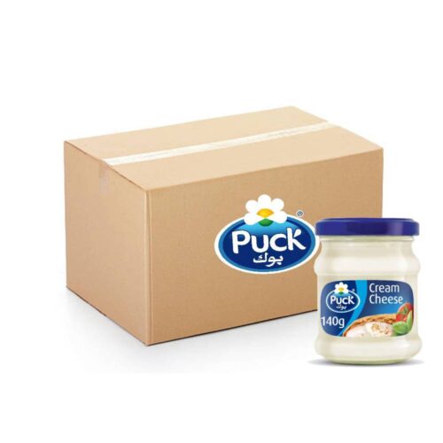 Puck Cream Cheese Spread Jar 24x140g – smooth and creamy cheese spread, perfect for sandwiches and recipes.