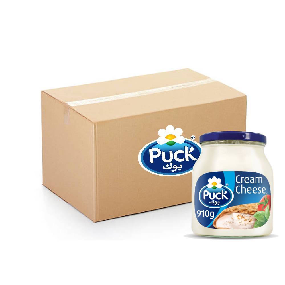 Puck Cream Cheese Spread Jar 6x910g – creamy and smooth cheese spread in large jars perfect for cooking and snacking.