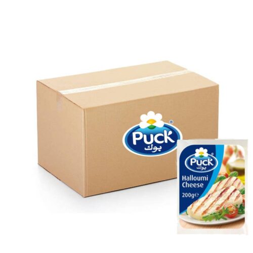 Puck Halloumi Cheese 24x200g – premium firm cheese perfect for grilling, frying, and salads, ideal for home and catering use.