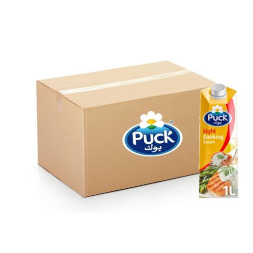 Puck Light Cooking Cream 10x1ltr pack – low-fat cream ideal for light cooking and healthy recipes.
