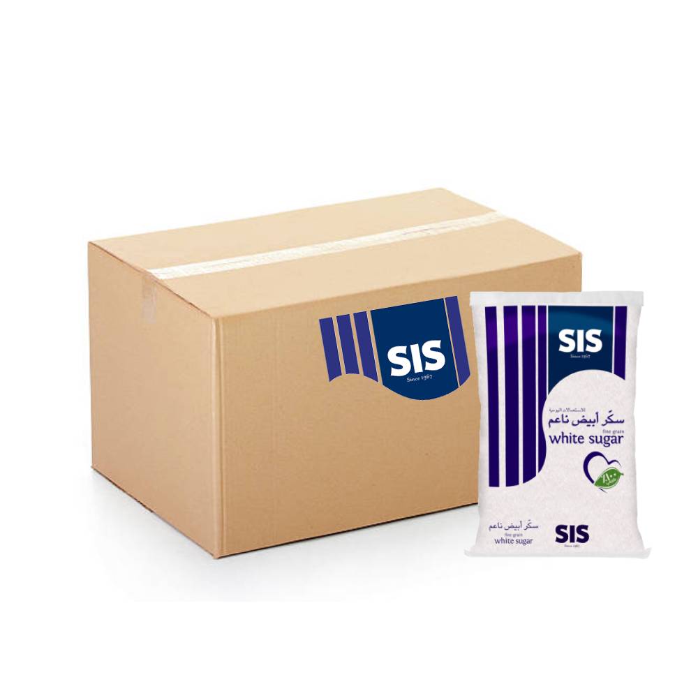 Sis Fine White Sugar 24x1kg pack of premium fine white sugar for baking and cooking