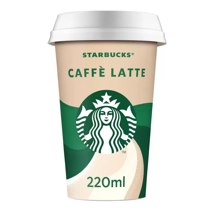 Starbucks Caffe Latte Coffee Drink - 10x220ml pack featuring smooth espresso with creamy milk in ready-to-drink 220ml bottles.