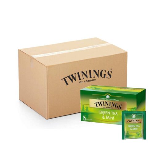 Twining’s Green Tea Mint Tea Bags 12x25s refreshing mint-flavored green tea packs for soothing tea experience