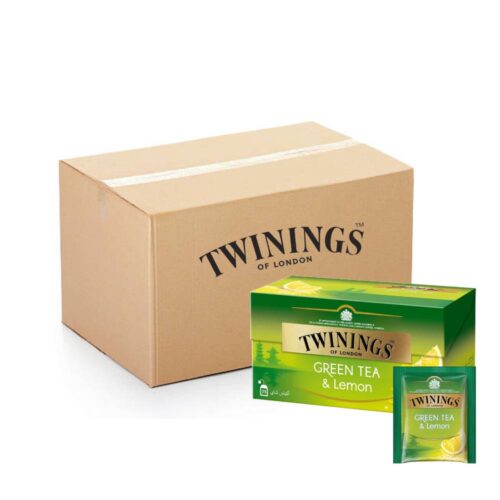 Twining's Green Tea and Lemon - 12x25s pack of refreshing green tea with lemon flavor, perfect for a soothing and revitalizing tea experience.