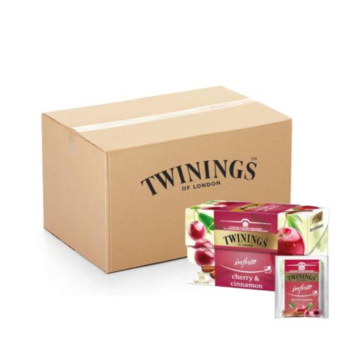 Twining's Infuso Cherry & Cinnamon Tea Bags - 6x20s with fruity cherry and warm cinnamon flavors in convenient packs, perfect for a flavorful herbal tea experience.