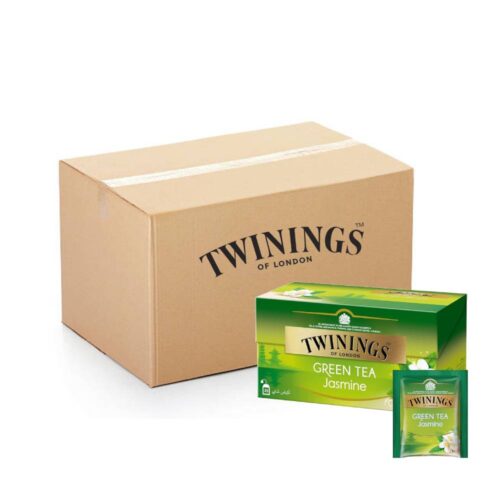 Twining’s Jasmine Green Tea – 12x25s box pack of fragrant jasmine-infused green tea bags, ideal for a calming and aromatic tea experience.