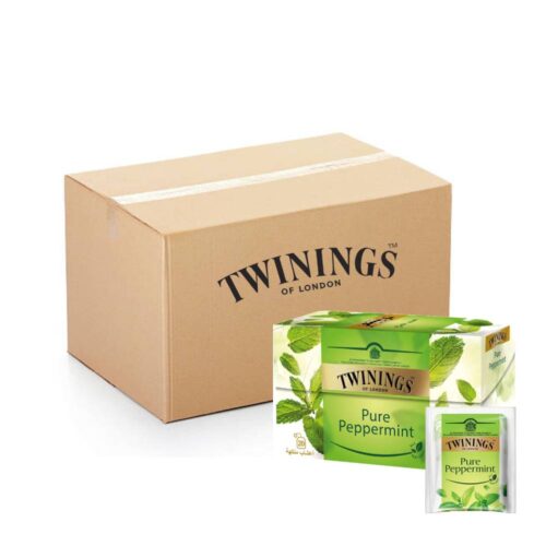 Twining's Pure Peppermint Tea bags – 6 packs of 20, refreshing peppermint herbal tea for a calming and invigorating experience.