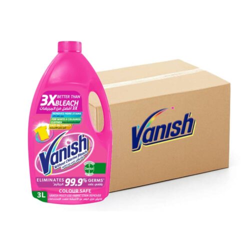 Vanish stain remover, fabric stain remover, pink, tough stains, 4x3L, laundry care