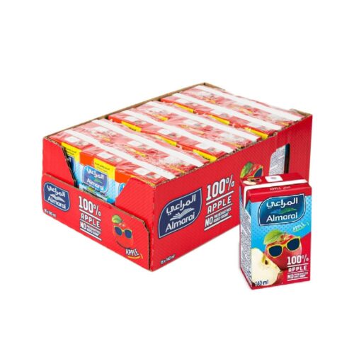 Almarai Apple Juice No Added Sugar – 18x140ml pack of healthy fruit juice with no added sugar, ideal for on-the-go refreshment