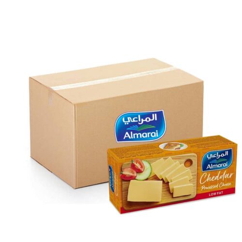 Almarai Cheddar Block Cheese Lite 12x454g pack of creamy, low-fat cheddar cheese blocks