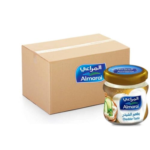 Almarai Cheddar Cheese Spread Jar 12x120g - creamy cheddar cheese spread in jars perfect for sandwiches and snacks