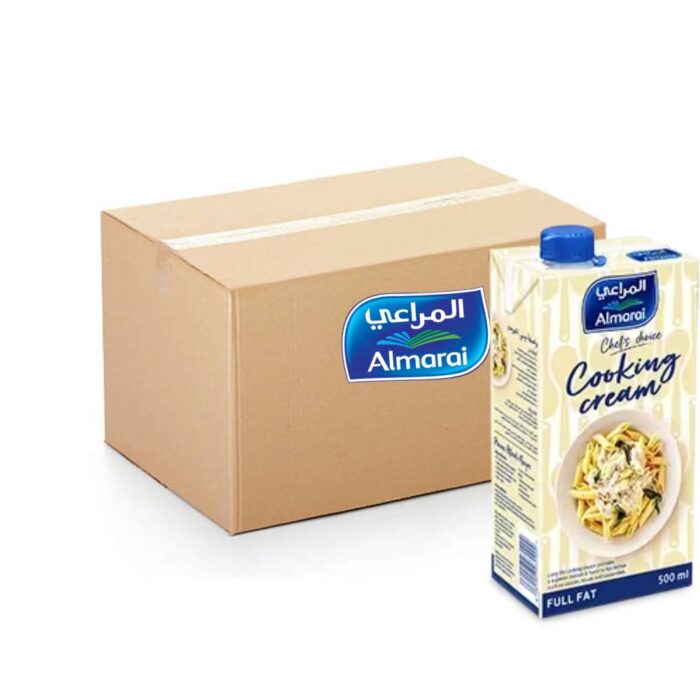 Almarai Cooking Cream Full Fat – 12x500ml pack of rich, creamy cooking cream perfect for sauces and recipes
