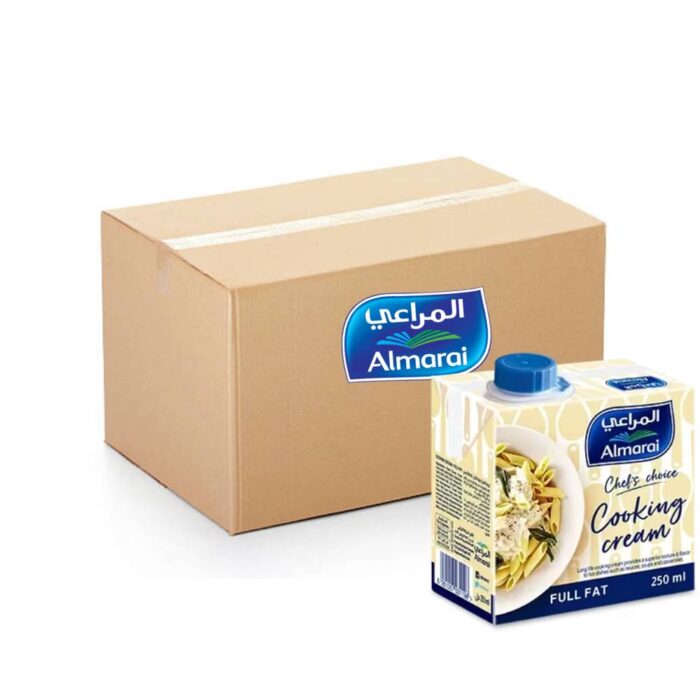 Almarai Cooking Cream Full Fat 18x250ml pack for rich and creamy cooking.