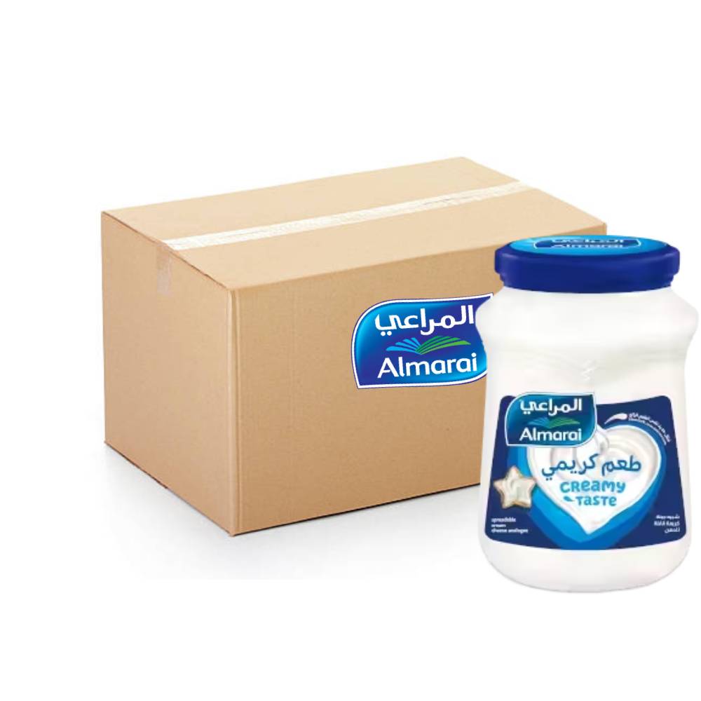 Almarai Cream Cheese Spread Jar – 6x1100g, rich and creamy cheese perfect for spreading or cooking