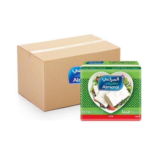 Almarai Feta Cheese Lite - 27x200g pack of light and creamy feta cheese ideal for salads and healthy meals