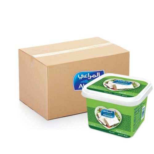 Almarai Feta Cheese Premium Full Fat Tub 24x400g pack with creamy, rich feta cheese perfect for cooking and salads.
