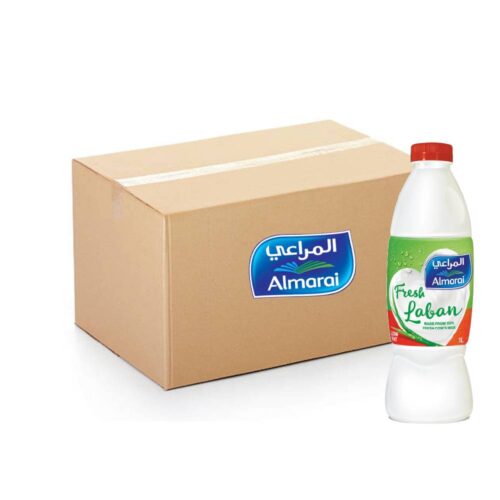 Almarai Fresh Laban Low Fat 20x1ltr bottles, healthy low-fat dairy drink pack.