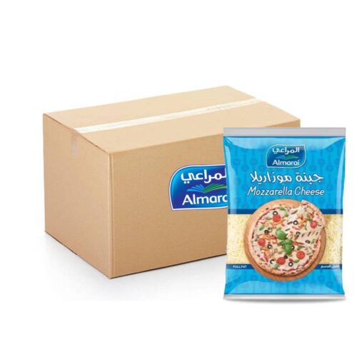 Almarai Mozzarella Shredded Cheese 6x900g pack – premium quality shredded cheese for cooking and baking