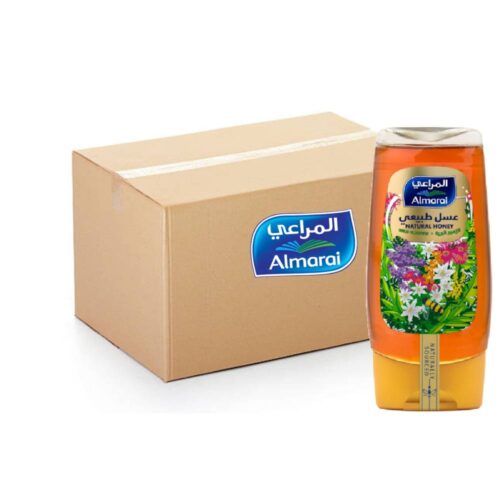 Almarai Polyflora Natural Honey Squeeze 12x360g – convenient natural honey in squeeze bottles for easy use and sweet flavor.