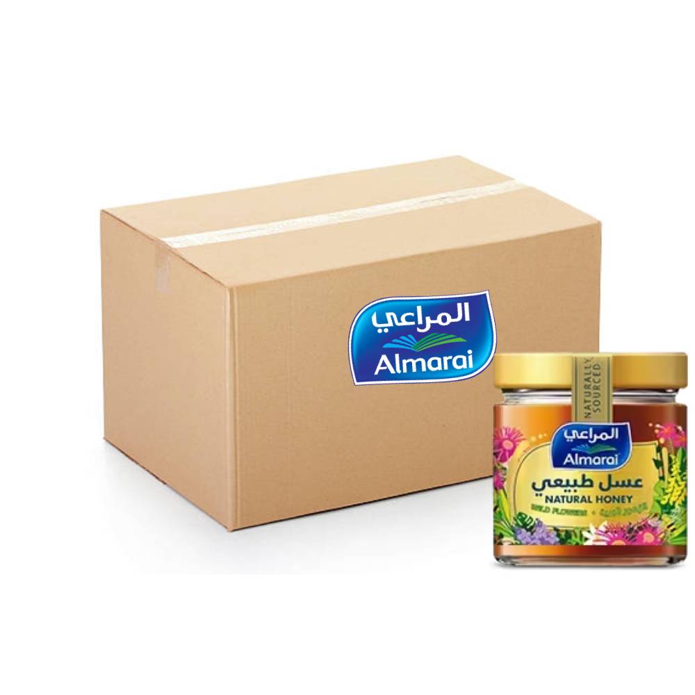 Almarai Polyflora Natural Honey 6x500g jars – pure natural honey packaging for cooking and health benefits