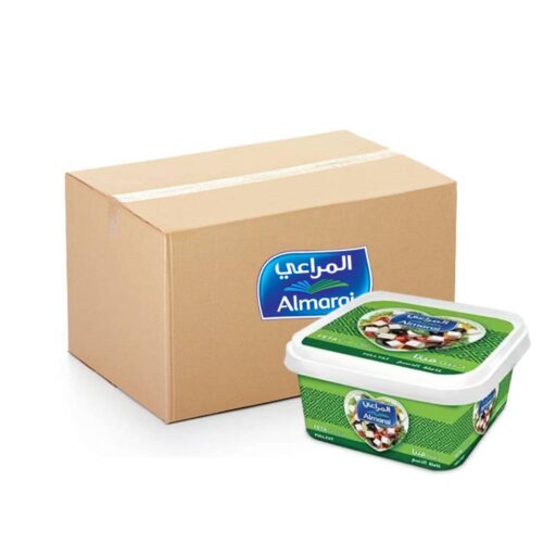Almarai Premium Full Fat Feta Cheese Cubes Tub 40x200g pack of rich, creamy feta cheese cubes perfect for salads and cooking