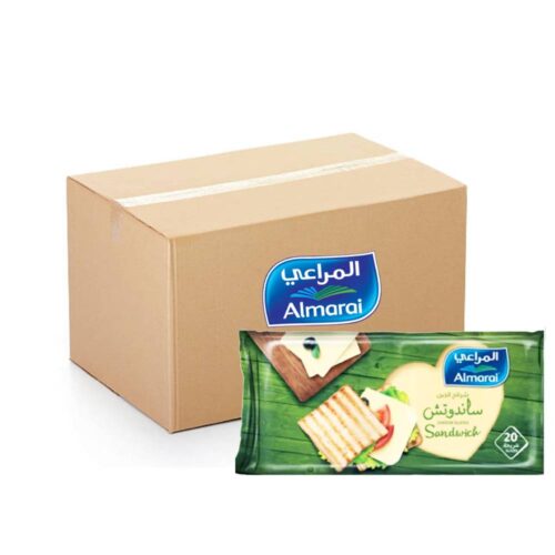 Almarai Sandwich Cheese Slices 12x400g pack - creamy and delicious cheese slices for sandwiches and snacks