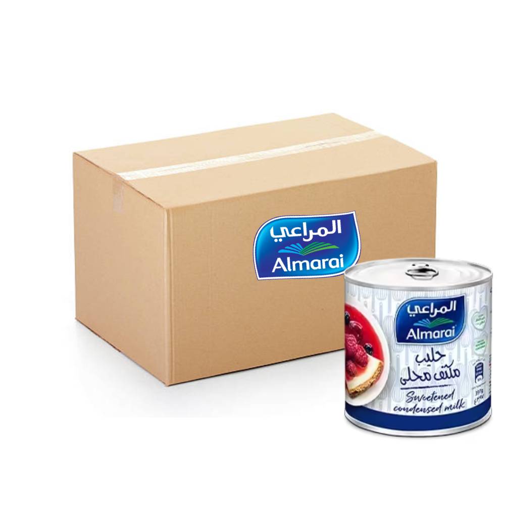 Almarai Sweetened Condensed Milk 48x397g – creamy and sweet condensed milk perfect for baking and desserts.