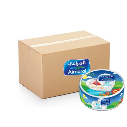 Almarai Triangle Cheese 24 Portion pack with 18 boxes of 360g each, creamy and convenient cheese triangles for snacks and meals