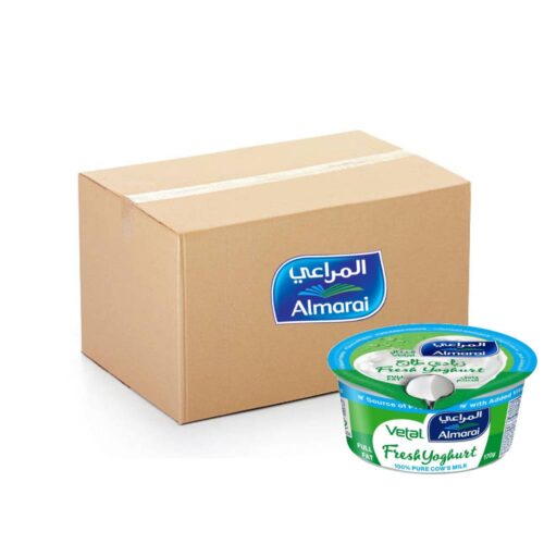 Almarai Full Fat Vetal Fresh Yoghurt 60x170g pack with creamy and fresh taste.