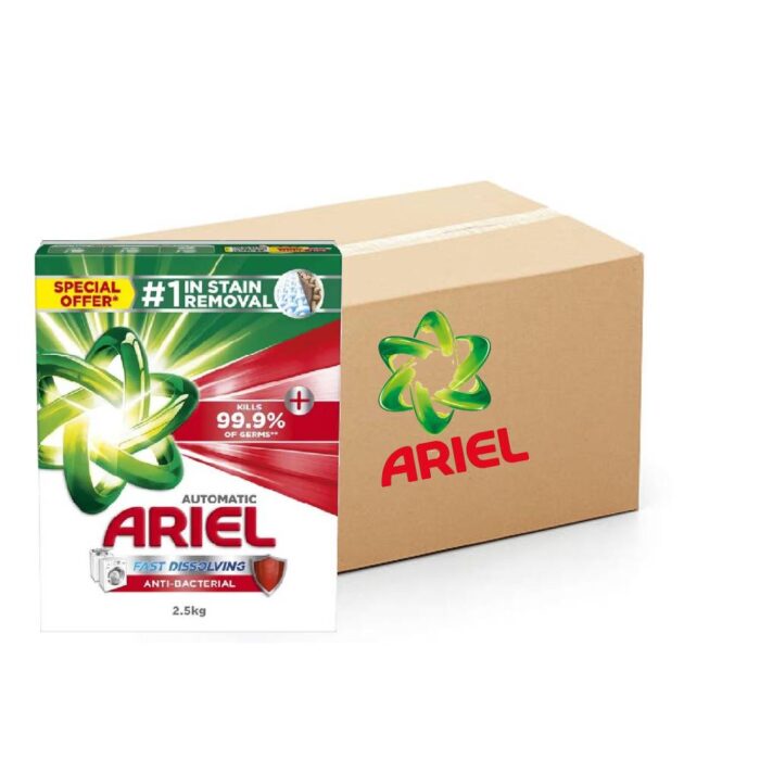 Ariel Anti-Bacterial Fast Dissolving Laundry Detergent Powder - 4x2.5Kg, Bulk items, Catering, Wholesale price, Laundry shop, Cleaning items, Detergent powder