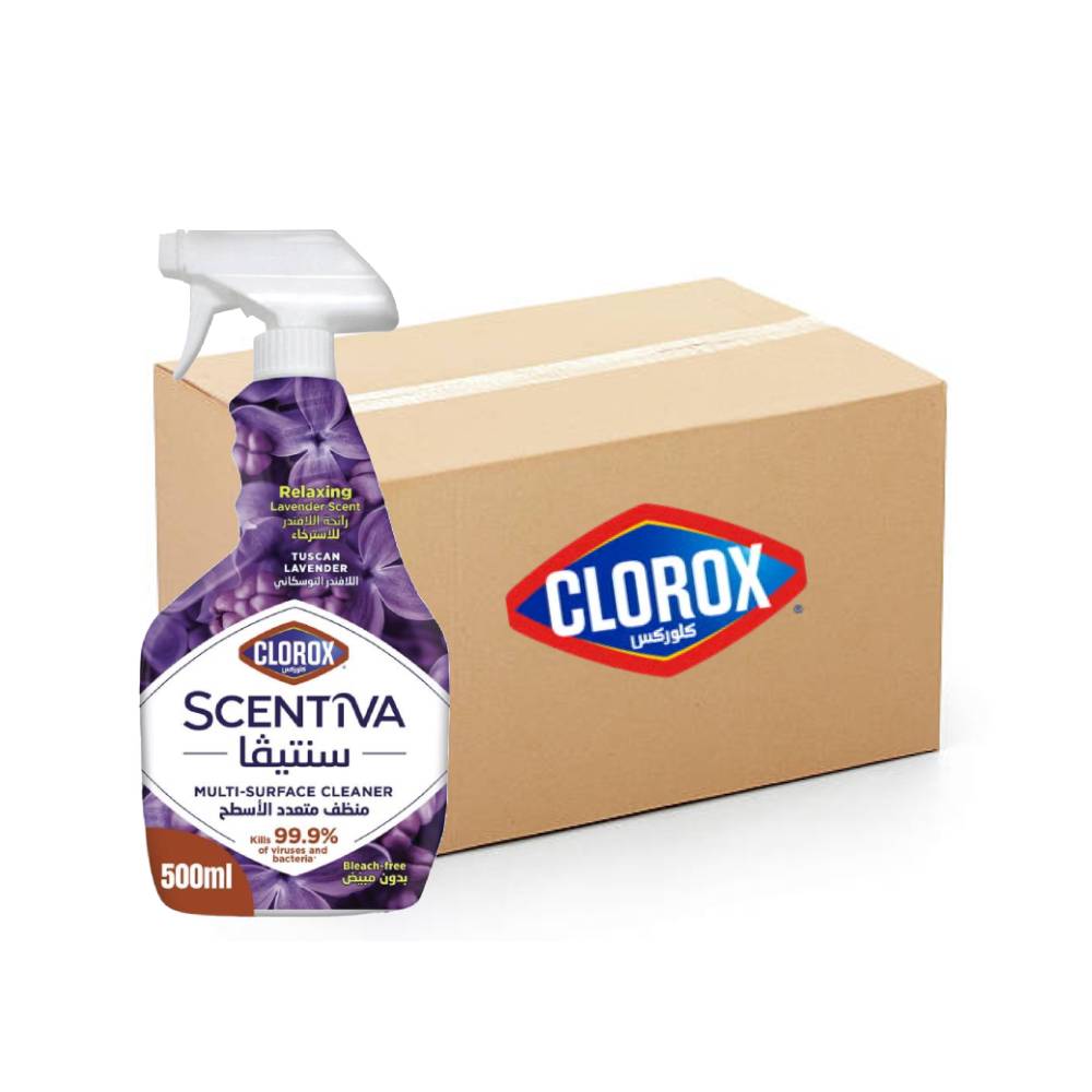 Clorox Multi-Surface Cleaner Scentiva Tuscan Lavender - 12x500ml, Bulk items, Catering, Wholesale price, Its trusted formula kills 99.9% of viruses and bacteria, Disinfectant Spray