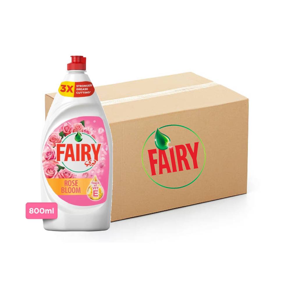 Fairy Dishwashing Liquid Rose Bloom - 12x800ml, Bulk items, Catering, Wholesale price, Cartons, Touch of Vitamin E, Value pack, Fairy Offers