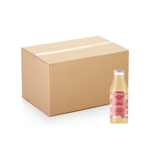 Family Harvest Apple Pear 100% Juice – 56x750ml pack featuring pure apple and pear juice blend in 750ml bottles, perfect for natural, refreshing hydration anytime.