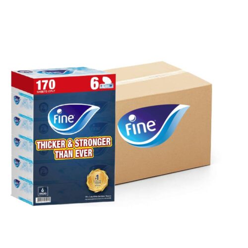 Fine Classic Facial Tissue - 6 x 5 x 170 Sheets soft, hygienic tissues for daily use in home, office, or travel settings.
