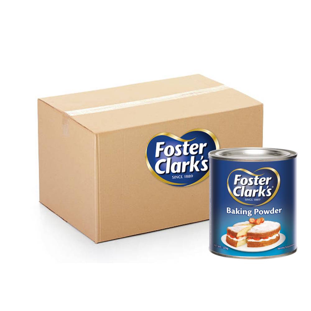 Foster Clark’s Baking Powder 48x225g packs for baking and cooking.
