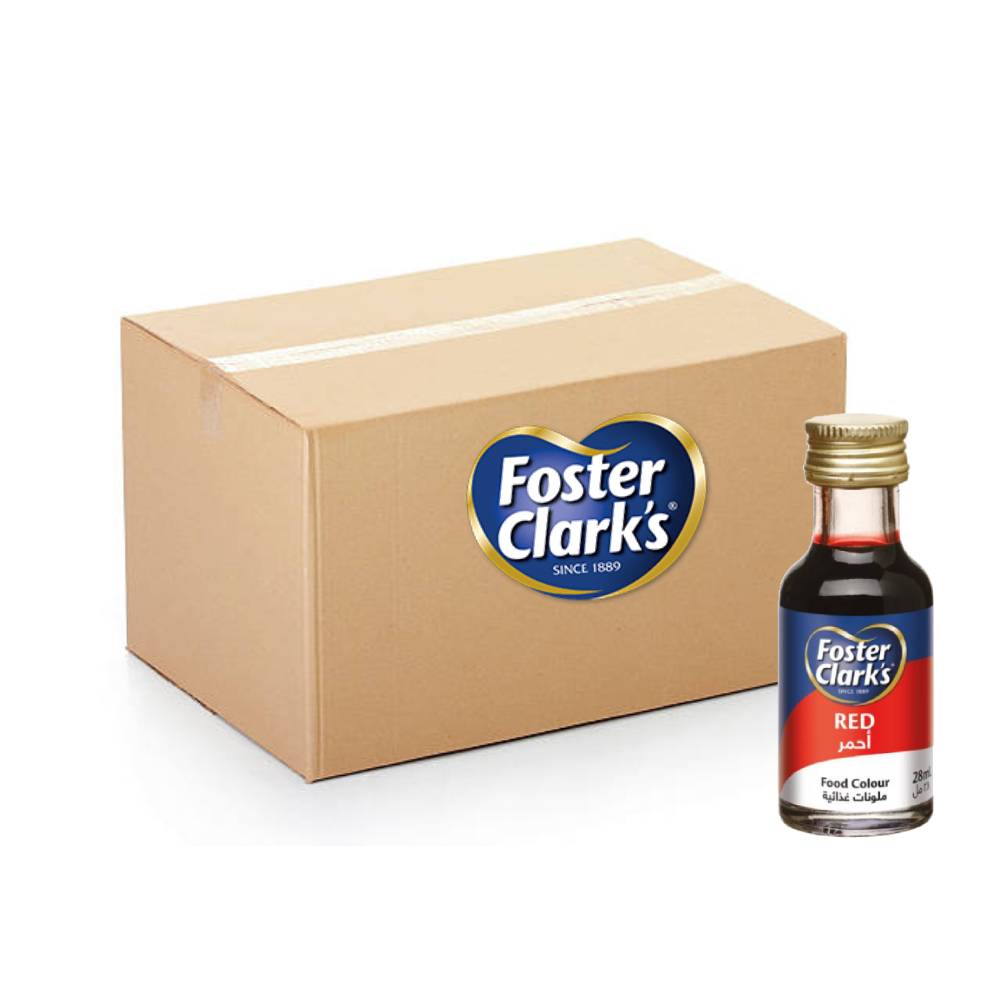 Foster Clark’s Food Color Red 6x12x28ml – vibrant red liquid food coloring ideal for baking and desserts