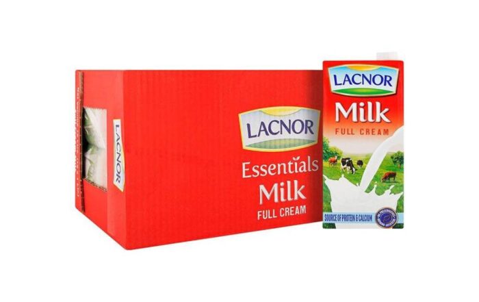 Lacnor Full Cream Milk UHT - 12x1Ltr pack of long-life full cream milk, perfect for daily consumption and convenient storage.