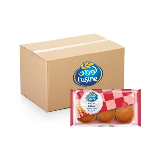 Lusine Burger Buns Plain – 6x400g pack of soft, fresh plain burger buns perfect for sandwiches and burgers.