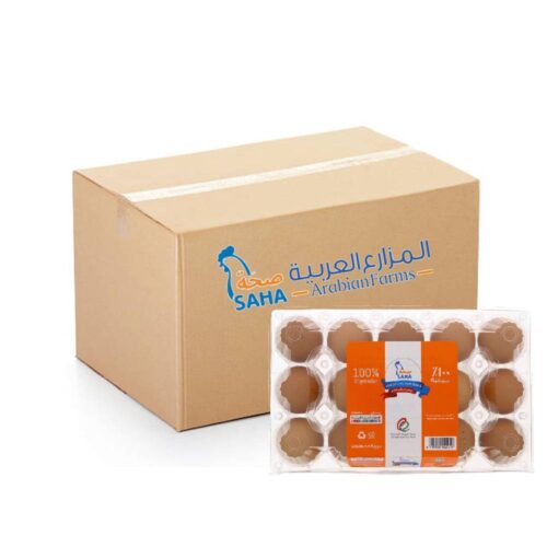 Saha Brown Eggs Large 24x15s – Fresh Large Brown Eggs, High-Quality Farm Eggs, Ideal for Cooking and Baking, Bulk Pack