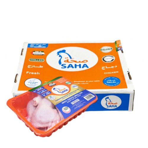 Saha Fresh Chicken Whole Legs – 10x1000g pack featuring premium quality, skin-on whole chicken legs, perfect for roasting, grilling, or stewing.