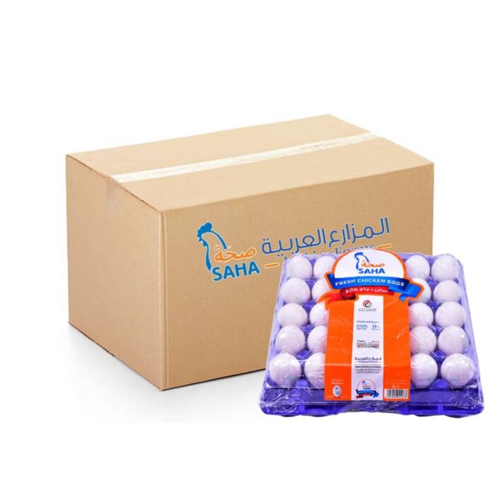 Saha White Medium Eggs 12x30s – Fresh, medium-sized white eggs ideal for everyday meals, baking, and bulk kitchen use.