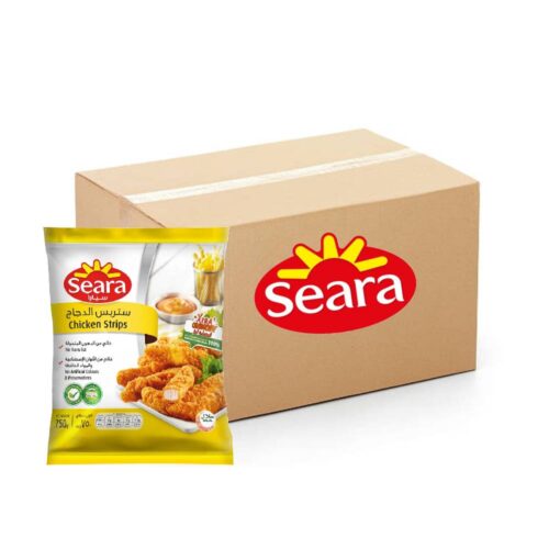 Seara Frozen Chicken Strips - 10x750g, Hala Certified, Bulk items, Catering, Wholesale price, Regular Chicken Strips, Ready to Cook, Breaded Chicken, Seara Offers