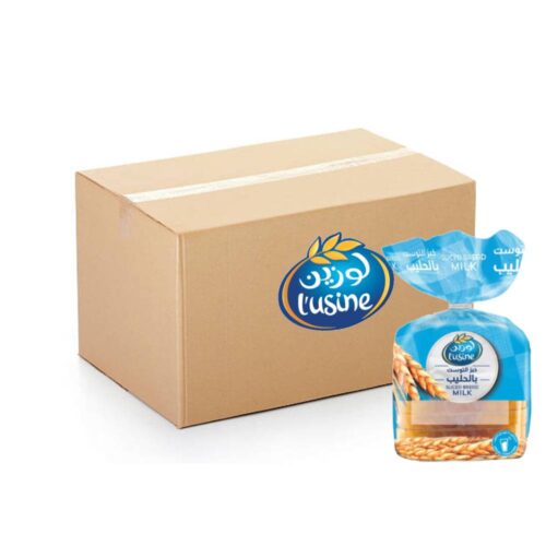 Lusine Sliced Milk Bread 12x275g pack with soft, fresh slices perfect for sandwiches and snacks